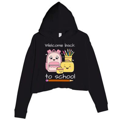 Cute Gift Welcome Back To School Crop Fleece Hoodie