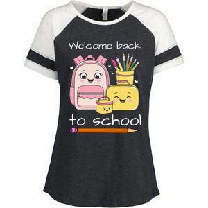 Cute Gift Welcome Back To School Enza Ladies Jersey Colorblock Tee