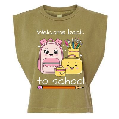 Cute Gift Welcome Back To School Garment-Dyed Women's Muscle Tee