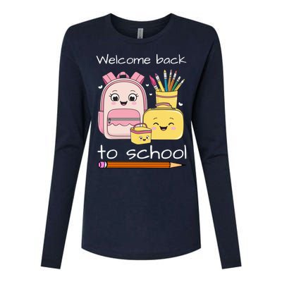 Cute Gift Welcome Back To School Womens Cotton Relaxed Long Sleeve T-Shirt