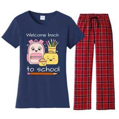 Cute Gift Welcome Back To School Women's Flannel Pajama Set