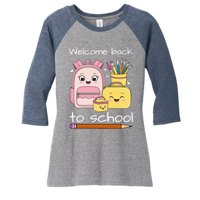 Cute Gift Welcome Back To School Women's Tri-Blend 3/4-Sleeve Raglan Shirt