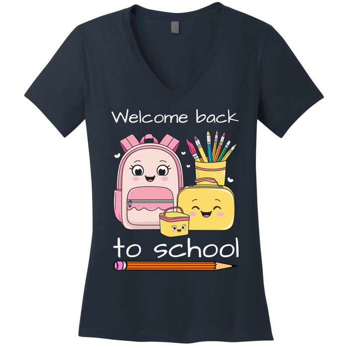 Cute Gift Welcome Back To School Women's V-Neck T-Shirt