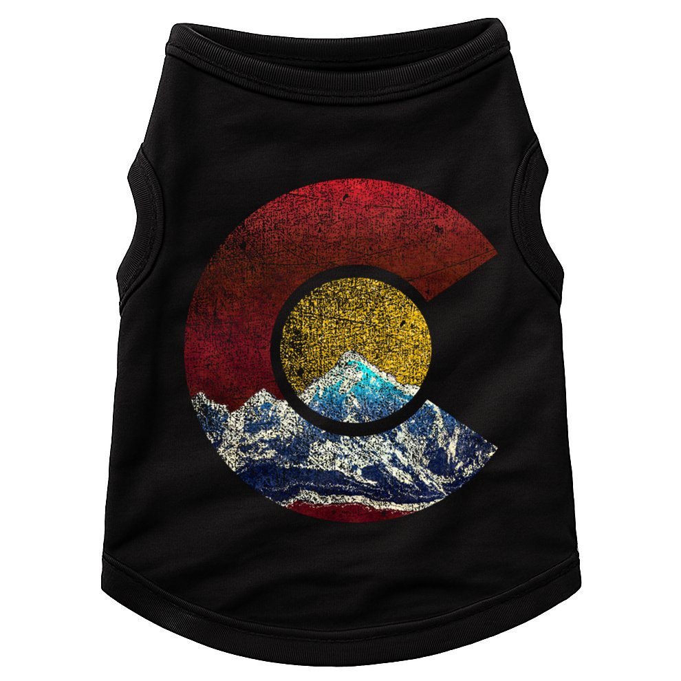 Colorado Gift With Flag Inspired Scenery Doggie Tank