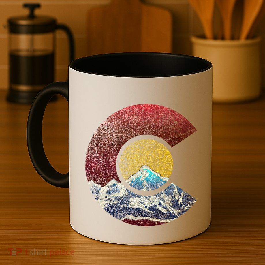 Colorado Gift With Flag Inspired Scenery Mug