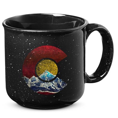 Colorado Gift With Flag Inspired Scenery 15oz Campfire Ceramic Mug
