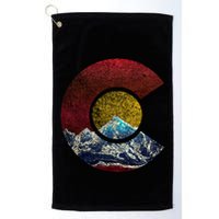 Colorado Gift With Flag Inspired Scenery Golf Towel