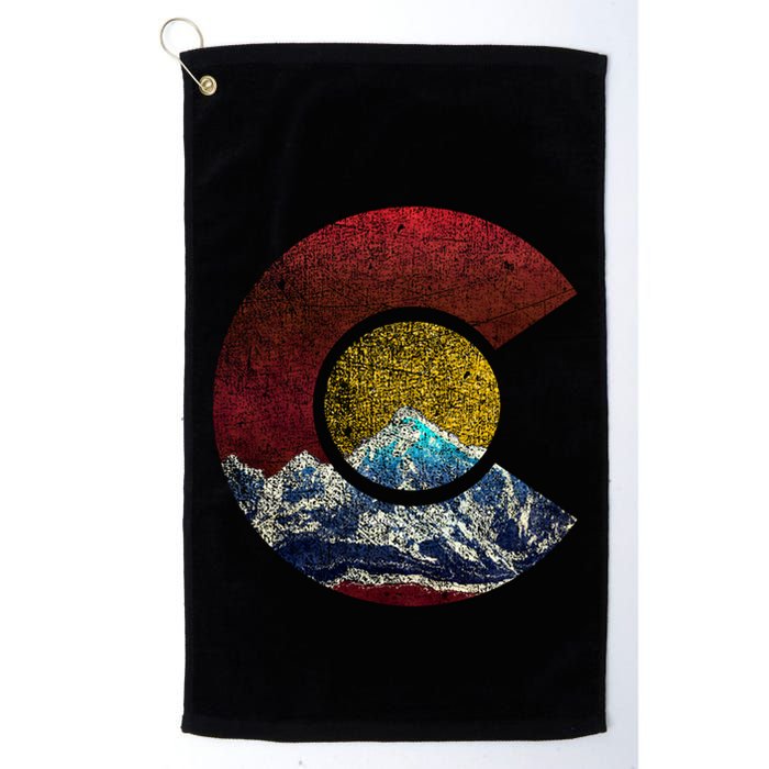 Colorado Gift With Flag Inspired Scenery Golf Towel