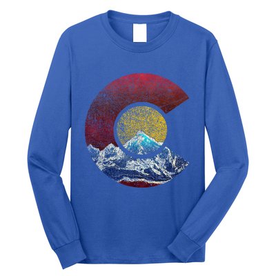 Colorado Gift With Flag Inspired Scenery Long Sleeve Shirt