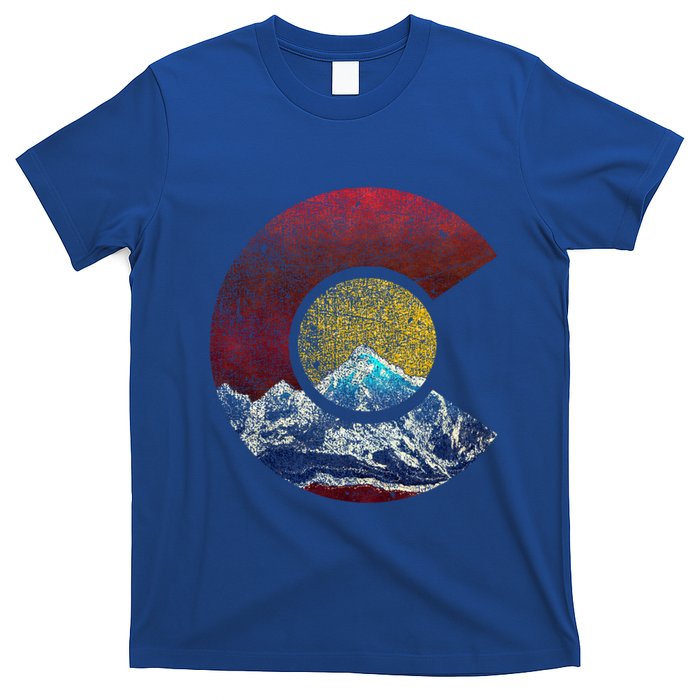Colorado Gift With Flag Inspired Scenery T-Shirt