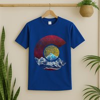 Colorado Gift With Flag Inspired Scenery T-Shirt