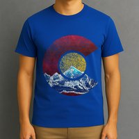 Colorado Gift With Flag Inspired Scenery T-Shirt