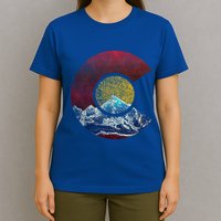Colorado Gift With Flag Inspired Scenery T-Shirt