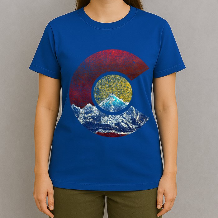 Colorado Gift With Flag Inspired Scenery T-Shirt