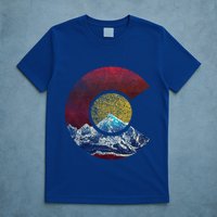 Colorado Gift With Flag Inspired Scenery T-Shirt