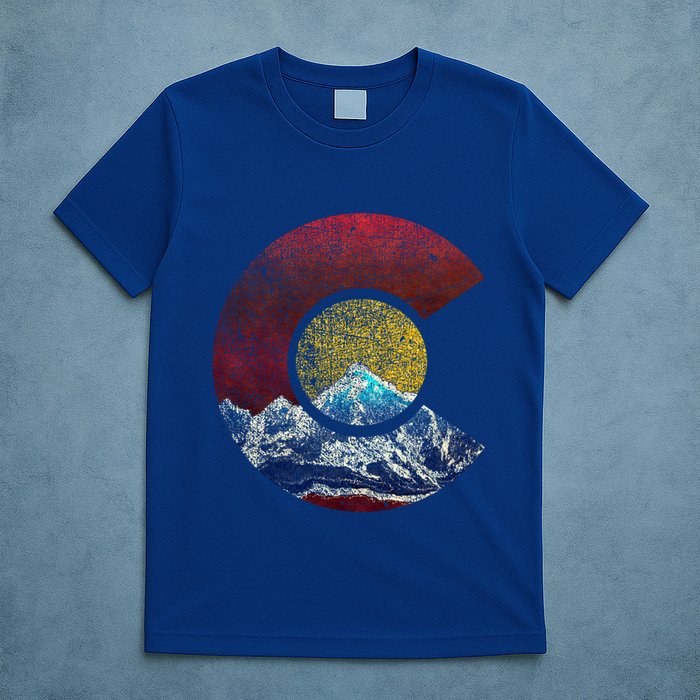 Colorado Gift With Flag Inspired Scenery T-Shirt