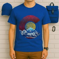 Colorado Gift With Flag Inspired Scenery T-Shirt