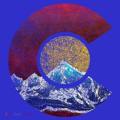 Colorado Gift With Flag Inspired Scenery T-Shirt