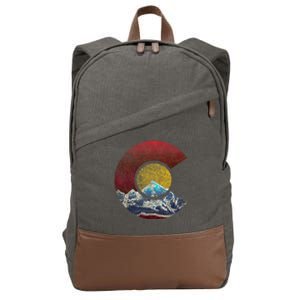 Colorado Gift With Flag Inspired Scenery Cotton Canvas Backpack