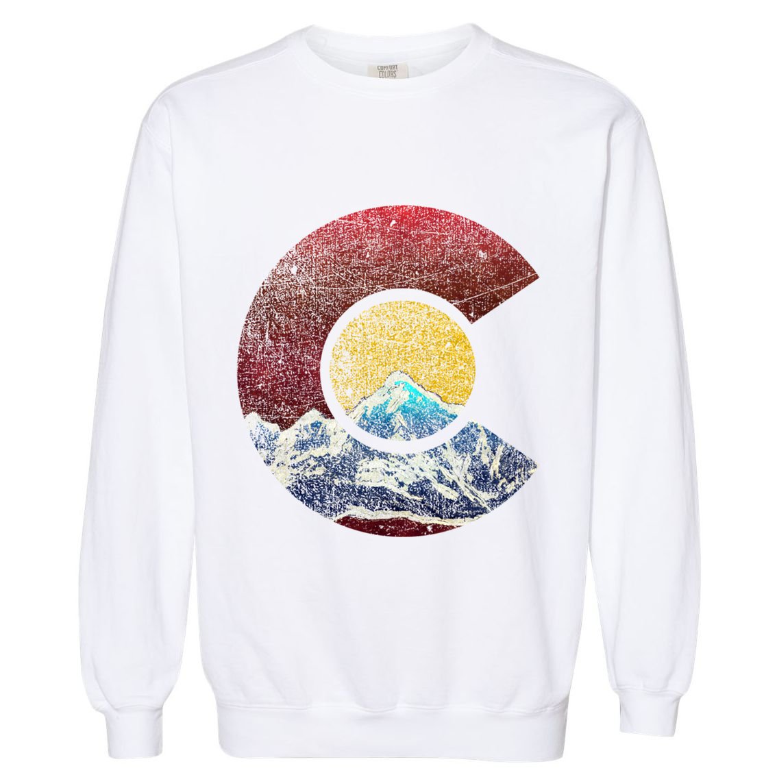 Colorado Gift With Flag Inspired Scenery Garment-Dyed Sweatshirt