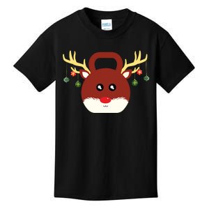 Christmas Gym Workout Reindeer Kettlebell Xmas For Gym Lover Kids T-Shirt