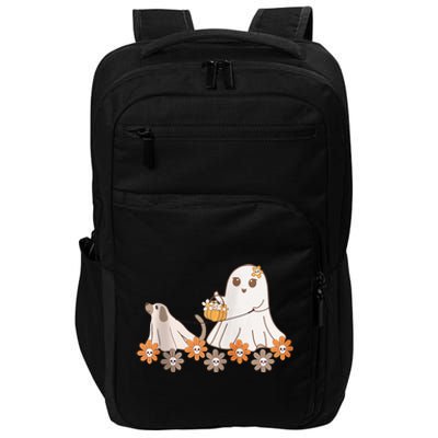 Cute Ghost Walking Dog Impact Tech Backpack