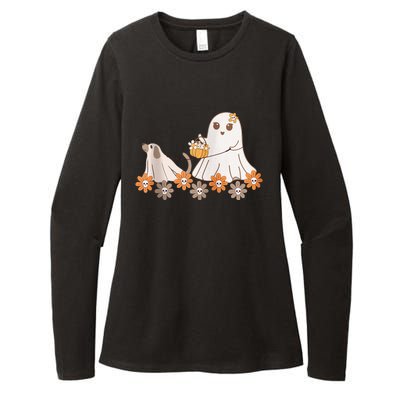 Cute Ghost Walking Dog Womens CVC Long Sleeve Shirt