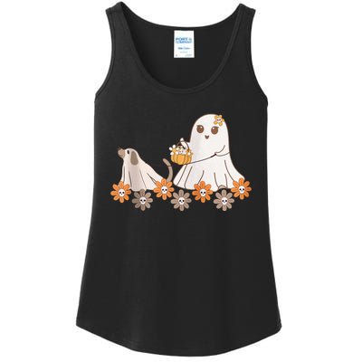 Cute Ghost Walking Dog Ladies Essential Tank