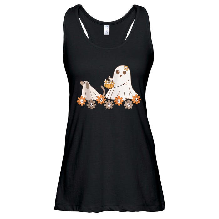 Cute Ghost Walking Dog Ladies Essential Flowy Tank