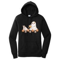 Cute Ghost Walking Dog Women's Pullover Hoodie