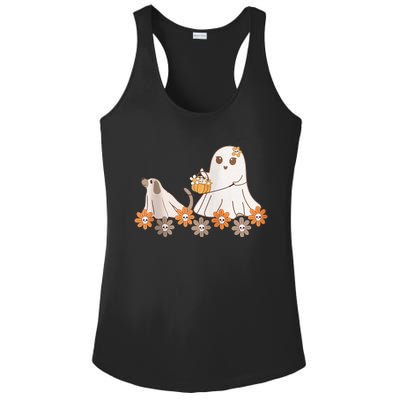 Cute Ghost Walking Dog Ladies PosiCharge Competitor Racerback Tank