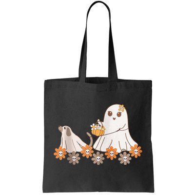 Cute Ghost Walking Dog Tote Bag