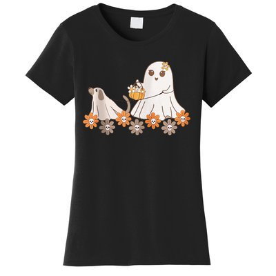 Cute Ghost Walking Dog Women's T-Shirt