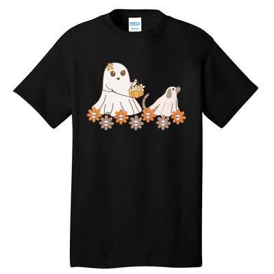 Cute Ghost Walking Dog Tall T-Shirt