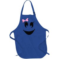 Cute Ghost With Bow Ghoul Face Halloween Full-Length Apron With Pockets