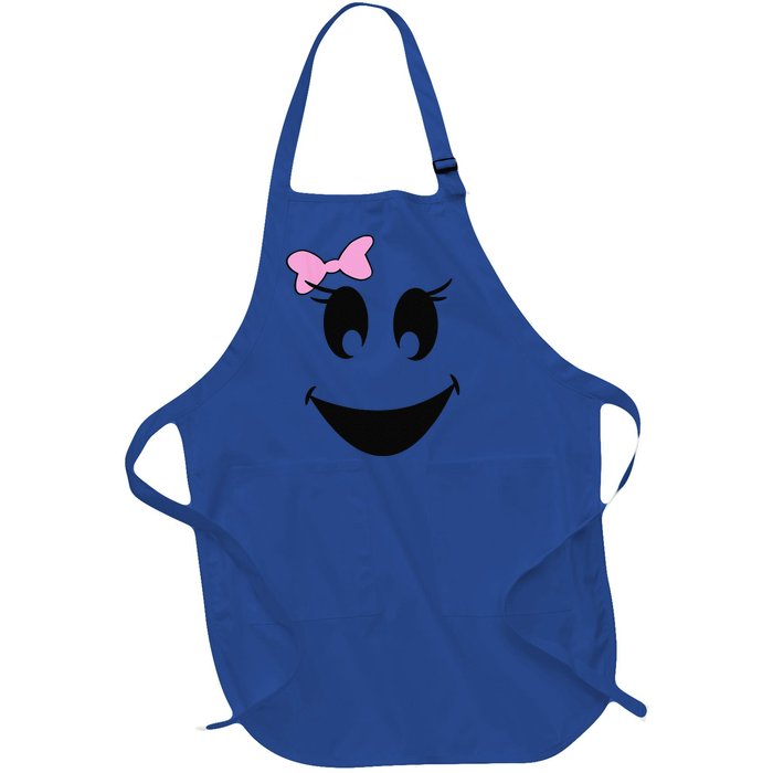 Cute Ghost With Bow Ghoul Face Halloween Full-Length Apron With Pockets