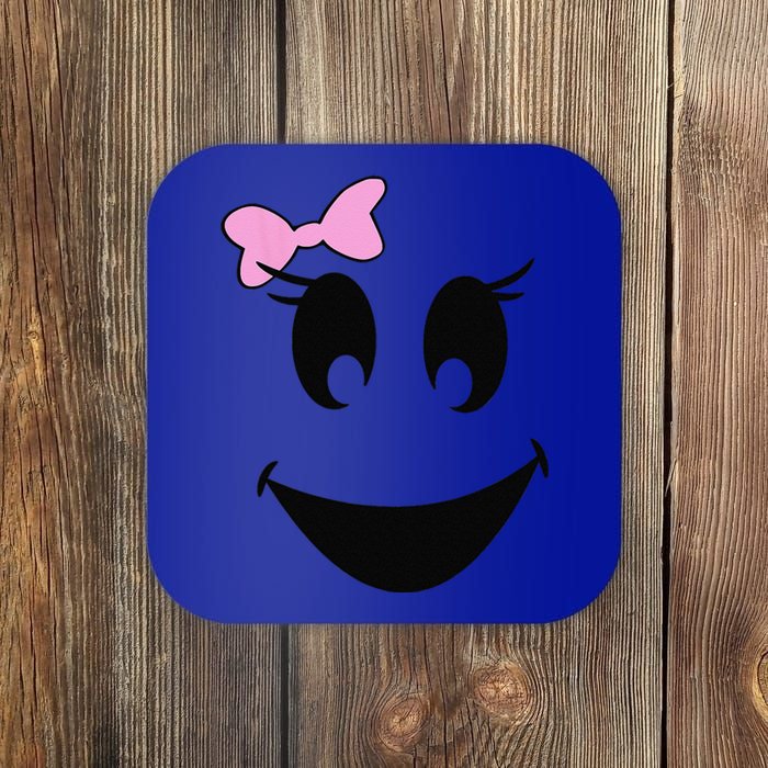 Cute Ghost With Bow Ghoul Face Halloween Coaster