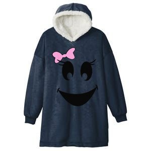 Cute Ghost With Bow Ghoul Face Halloween Hooded Wearable Blanket