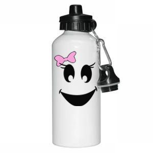 Cute Ghost With Bow Ghoul Face Halloween Aluminum Water Bottle