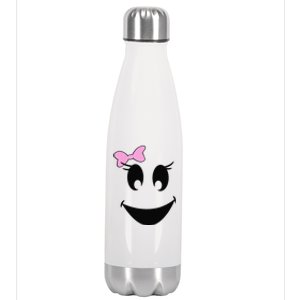 Cute Ghost With Bow Ghoul Face Halloween Stainless Steel Insulated Water Bottle