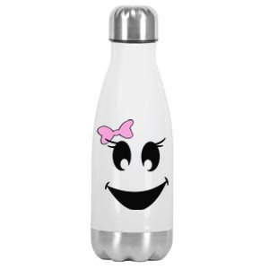 Cute Ghost With Bow Ghoul Face Halloween Stainless Steel Insulated Water Bottle