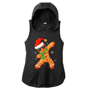 Christmas Gingerbread Xmas Lights Ladies PosiCharge Tri-Blend Wicking Draft Hoodie Tank