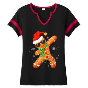 Christmas Gingerbread Xmas Lights Ladies Halftime Notch Neck Tee