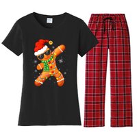 Christmas Gingerbread Xmas Lights Women's Flannel Pajama Set