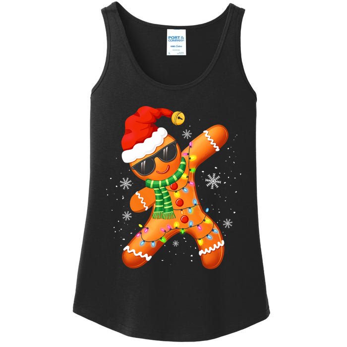 Christmas Gingerbread Xmas Lights Ladies Essential Tank