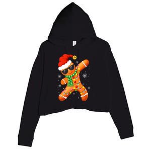 Christmas Gingerbread Xmas Lights Crop Fleece Hoodie