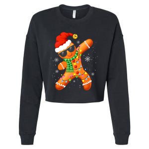 Christmas Gingerbread Xmas Lights Cropped Pullover Crew