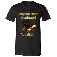 Congratulations Graduate You Did It Class Of 2025 V-Neck T-Shirt