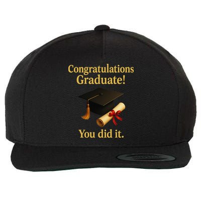 Congratulations Graduate You Did It Class Of 2025 Wool Snapback Cap