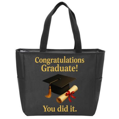 Congratulations Graduate You Did It Class Of 2025 Zip Tote Bag